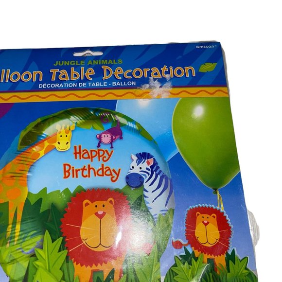 Rare Amscan Jungle Animals Balloon Table Decoration Happy Birthday Party Lion - Picture 3 of 7